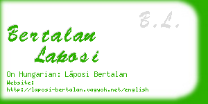 bertalan laposi business card