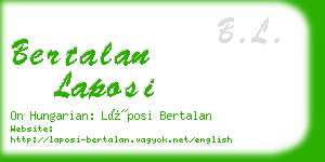 bertalan laposi business card